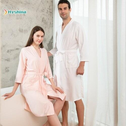 Bathrobe Female Spring and Autumn Pajamas Fattening Plus Size Nightgown Jacquard Grid Velvet Couples Home Clothes Bathrobe Men