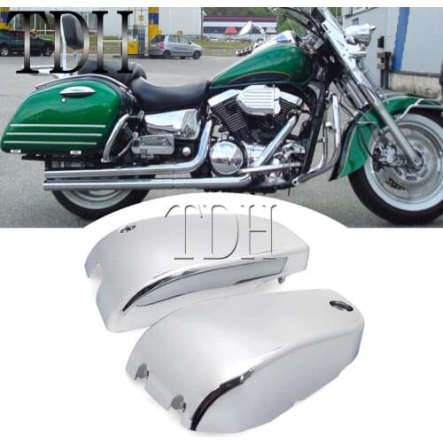 Chrome Motorcycle Left & Right Battery Side Fairing Cover Cap For Kawasaki Vulcan VN1500 VN1500N VN1500C 1500 Classic Nomad