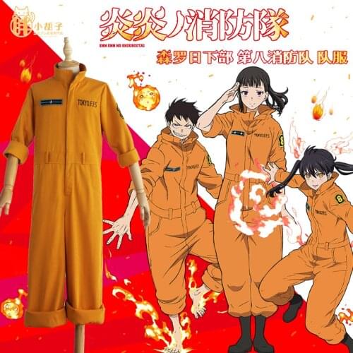 Anime Fire Force Enn Enn no Shouboutai Shinra Kusakabe Maki Oze Team Uniform Cosplay Costume Custom Made