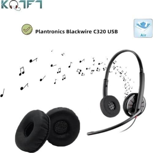 KQTFT 1 Pair of Replacement EarPads for Plantronics Blackwire C320 USB C-320 Headset EarPads Earmuff Cover Cushion Cups