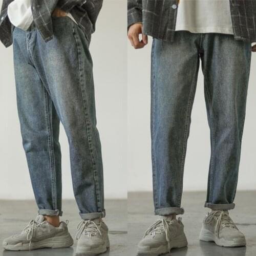 Men Straight Jeans Casual 2021 New Arrival Washed Pants Outdoor Streetwear Man Pocket Trousers Fashion Jeans Para Hombres