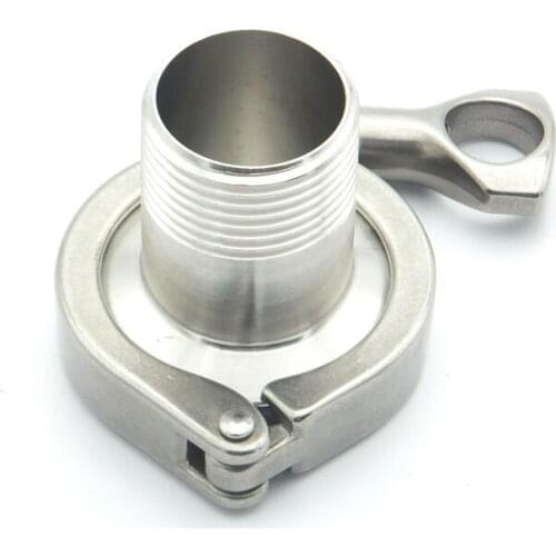 304 Stainless Steel Sanitary Pipe Fitting Set 1-1/2" BSP Male Thread Ferrule + 1.5" Tri Clamp + Silicon Gasket + End Cap