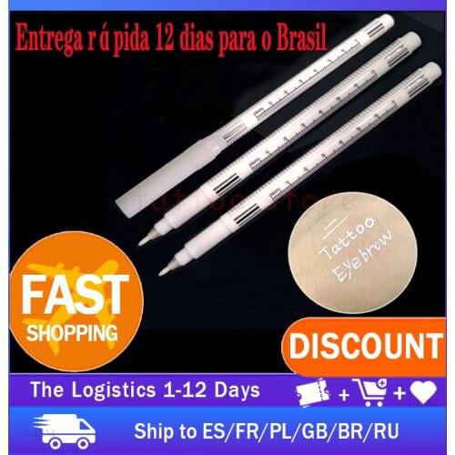 10sets White Surgical Eyebrow Tattoo Skin Marker Pen Tools Microblading Accessories Tattoo Marker Pen Permanent Makeup Supplier