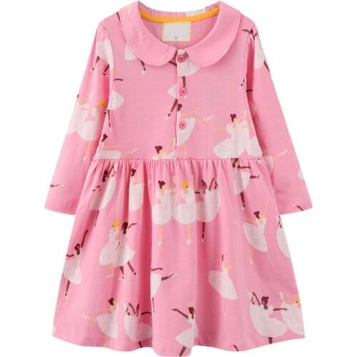 New Spring Autumn Girls Unicorn Dress 2021 Baby Kids Cotton Long Sleeve Print Princess Dresses Toddler Children Casual Clothing