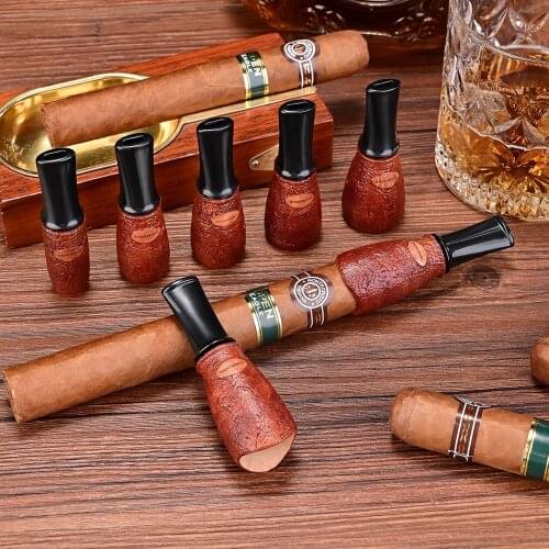 Free Ship NEW Arrival Luxury Single Tobacco Pipe Cigar Pipe Holder Gadgets Portable Cigar Mouthpiece Fathers Day Gift