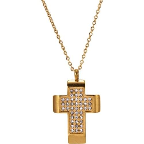 Zircon Cross Necklace For Women 2021 Choker Stainless Steel Jewelry Womens Neck Chain Necklace Fashion Jewelry Accessories