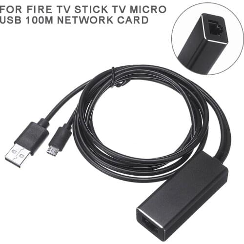 Fire TV Stick Micro USB2.0 to RJ45 10/100 Mbps USB Ethernet Adapter Network Card LAN USB Adapter for Fire TV/Google Chromecast