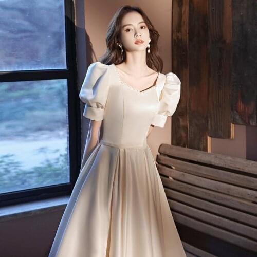 Evening Sexy Dress Womens Champagne Light Luxury High End Princess Temperament Dress Banquet Dress Usually Engagement Vestidos