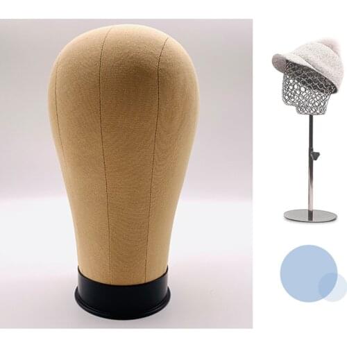 Cork Canvas Block Mannequin Head Hair Wig Making Weft Caps Display Manikin
