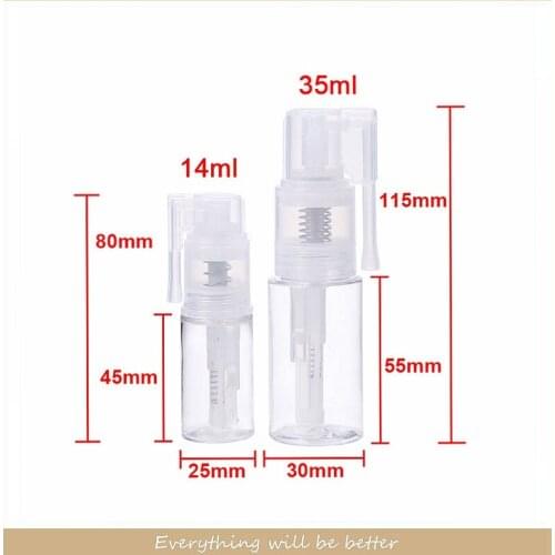 14/35Ml Glitter Duster Refillable Bottles Travel Transparent Plastic Perfume Atomizer Empty Small Spray Bottle Toxic Free Safe
