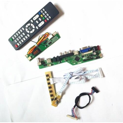For LP141WX3-TLA1/TLA4 1CCFL 30Pin LVDS LCD Remote+Inverter+keyboard VGA HDMI-Compatible AV USB RF T.V56 controller board