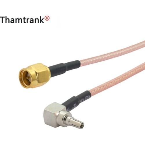 RF Coaxial Cable CRC9 to SMA RG316 Pigtail Cable Right Angle CRC9 Male Plug to SMA Male Connector15cm 1pc/lot
