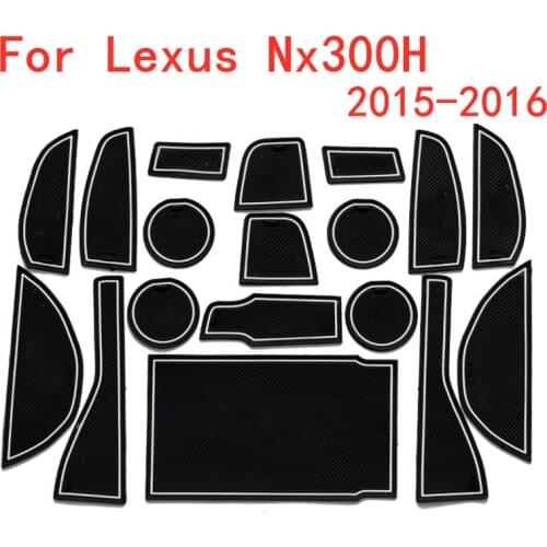 For Lexus Nx300H 2015-2016 3D Rubber Mat Door Slot Pad Cup Cushion Groove Mat Lnterior Anti Slip Mat Car Accessories