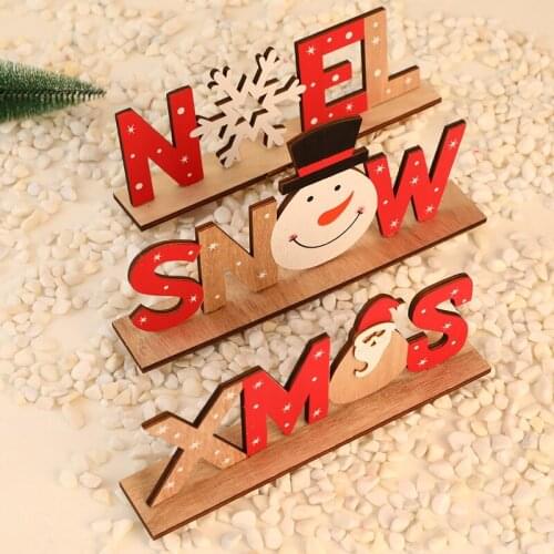 Christmas Decoration Gift Snowman Wooden Letters Decoration Christmas Accessories Home Decor Navidad Christmas Gift Christmas