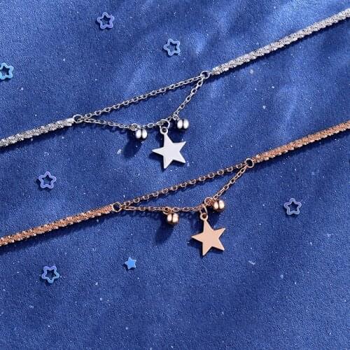 925 Sterling Silver Tassel Round Bead Star Charm Bracelet &Bangle For Women Girls Wedding Party Jewelry SL161