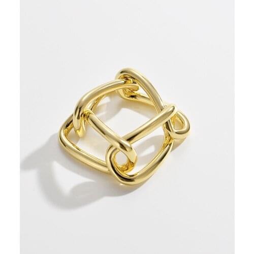 SHANICE Cool Punk Real S925 Sterling Silver Statement Chain Finger Ring for Women Ring Jewelry Engagement Anillos Mujer