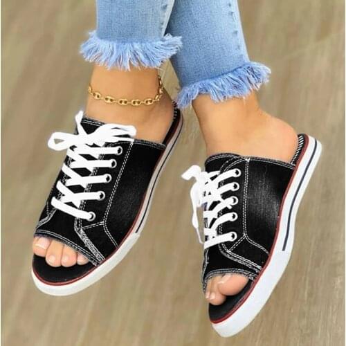 Womens Flat Shoes 2021 Slippers For Home Woman Lace Up Ladies Flip Flops Plus Size Footwear Casual Female Fashion Beach Shoes