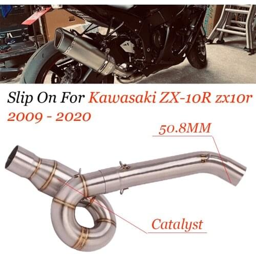 Slip On For kAWASAKI ZX10R ZX-10R 2009-2019 2020 Motorcycle Exhaust Escape Moto Middle Mid Connection Link Pipe Muffler