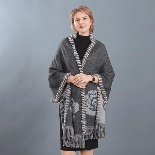 Women Cashmere Shawl Coat Jacket Thick Warm Cloak Winter Clothes Lades Hand - knitting Coats