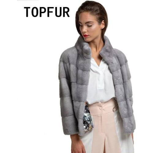 TOPFUR Spring Basis Jackets Women Winter Coat Women Plus Size Natural Mink Fur Coat Short Genuine Leather Jacket Real Fur Coats