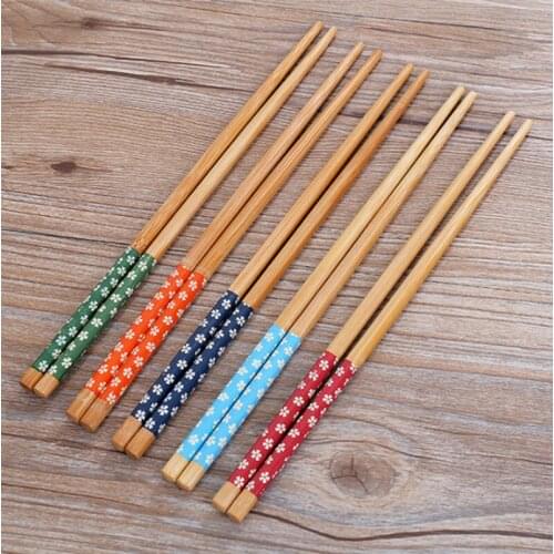 1 Pairs Handmade Tableware Chopsticks Tool Pack Gift China Reusable Chopsticks Natural Sticks Bamboo Set for Kitchen Home Hotel