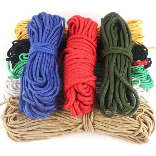 10~100m Φ6mm Colorful Survival Parachute Cord Lanyard Outdoor Camping Tent Rope Climbing Safety Net Rope Household Clothesline