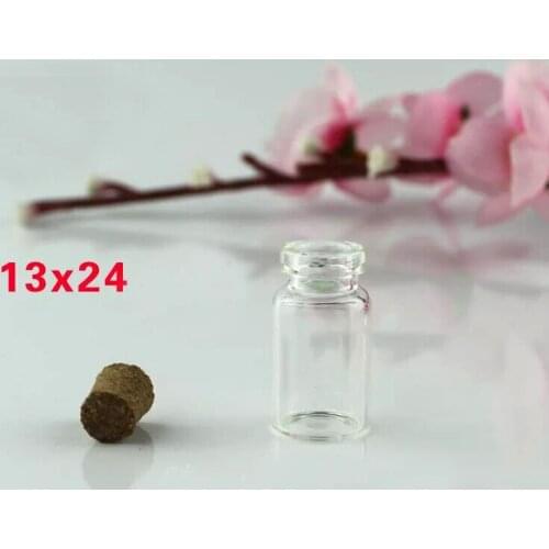 10PCS 13*24mm 1ml Clear Small Glass Jars Mason Jar Message Vials With Cork Bottle Small Glass Bottle Mini Containers Wishing Jar