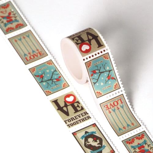 10pcs/lot Decorative Wider Love Hearts Vintage Stamps Washi Tapes Planner Scrapbooking Stickers Masking Tapes Kawaii Stationery