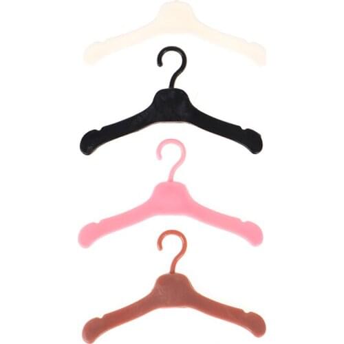 10pcs/pack Lovely Mini Hangers Cute Doll Wardrobe Dress Coat Clothes Plastic Doll Accessories