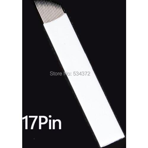 17 PinX50pcs Newest Permanent Makeup Needle White Eyebrow Tattoo Blades