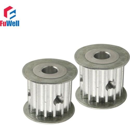2pcs HTD5M Type 15T Timing Pulley 5/6/6.35/8/10/12mm Inner Bore 21mm Belt Width 5mm Pitch 15Teeth Timing Belt Pulley