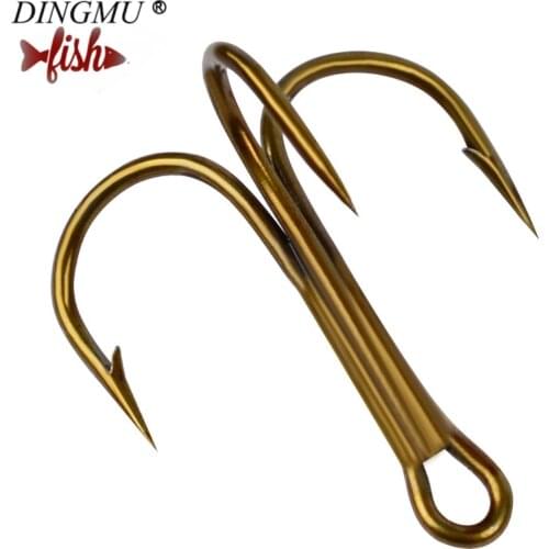20pcs Fishing Hooks Super Sharp Barbed Hook Treble Hooks Tawny 2/4/6/8/10/12/14# High Carbon Steel Tackle Fishhooks