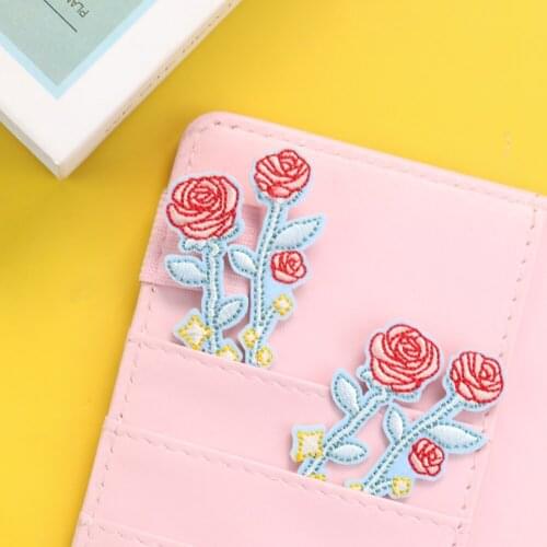 Cartoon Floret Embroidery Patch Computer Label Cloth Sticker DIY Clothing Bag Hat Decoration Applique Accessories Material 5pcs