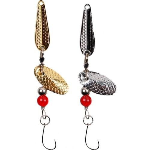 5cm 360 Degree Rotating Spinner Spoon Metal Fishing Lure Fish Swim Bait Tackle