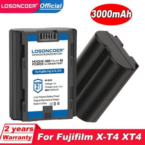 LOSONCOER 3000mAh NP-W235 NP W235 Battery For Fujifilm Fuji X-T4, XT4 GFX 100S, VG-XT4 Vertical Battery Grip