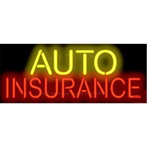 Auto Insurance Real Glass Tube Car Garage neon sign Beer Pub Handcrafted Automotive signs Shop Store Business Signboard 17"x14"