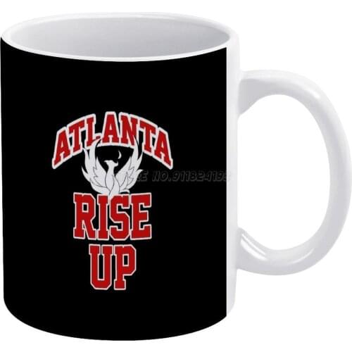 Atlanta Rise Up White Mug New Good Quality Print Mug 11 Oz Coffee Cup Atlanta Calvin Ridley Black and Red Matt Ryan Todd Gurley