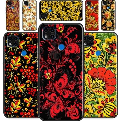 Khokhloma Russian Pattern Flower Case For Redmi Note 8 Pro Note 9 Pro Note 9S 8T Note7 Capa Funda For Redmi 9C 9 9A Case