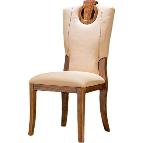YL Chinese Style Ugyen Wood Solid Wood Dining Chair Simple Chair Villa Restaurant Home Light Luxury Furniture