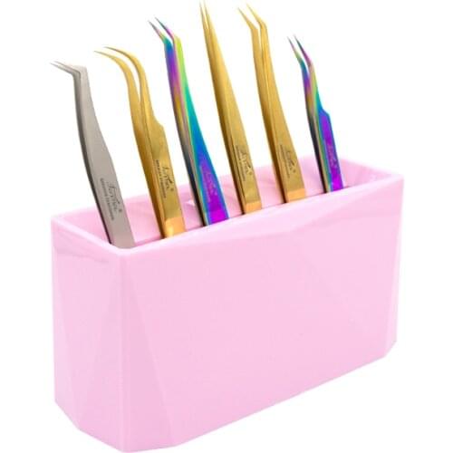 NEW Acrylic Eyelash Tweezer Storage Holder 6 Holes Lash Extension Tools Pliers Organizer Convenient Stand