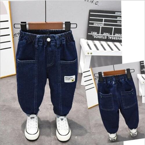 Boys Casual Jeans Trousers Autumn Denim Pants Kids Children Loose Pants Bottoms Clothing 2-7Year