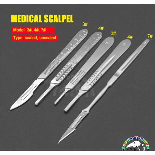 Scalpel Handle Utility Knife Carving Knife Pet Dog Cat Scalpel Surgical Blade Veterinary Instrument