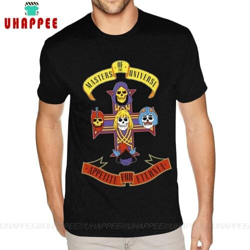 Printed Masters Of The Universe LS Tshirt Men Custom Printed Short Sleeve Ultra Cotton Black Crew Neck Tees Shirt