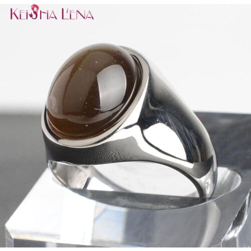 Keisha Lena 2020 Beautiful Trendy Stainless Steel Metal Rings For Women MenVintage Manmade Natural Tiger Eeyt Ring Jewelry Gift