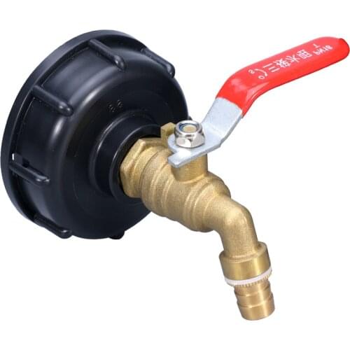 1/2" 3/4" Brass Nozzles 1000L IBC Tank Adapter Home Garden Water Connectors Rainwater Container Outlet Tap Hose Faucet Valve