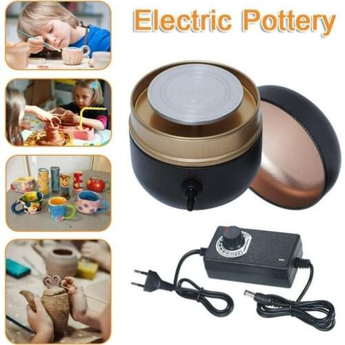 Mini Electric Pottery Wheel Ceramic Machine Professional 1500RPM Work Clay Art Craft DIY Clay Tool With Tray Children Gift