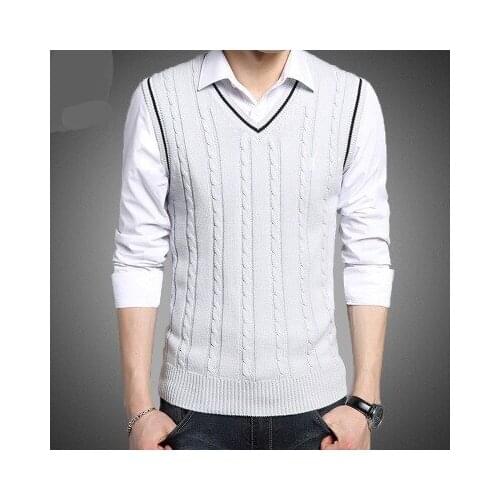 MRMT 2021 Brand Mens Knit Vest Solid Color Vest for Male Sleeveless V-neck Sweater Tops Vest