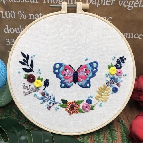 Cusack European 3D Butterfly Handcrafted Embroidery Needlework Kit