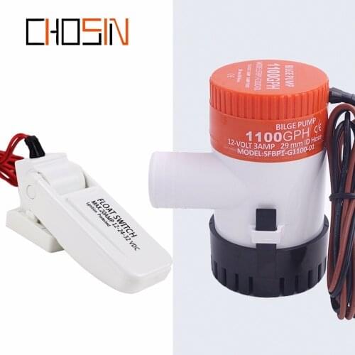 FREE SHIPPING) 1100GPH 750GPH 500GPH 350GPH Electric Mini Boat Bilge Water Pump With Float Switch Kayak Rule 12V24v