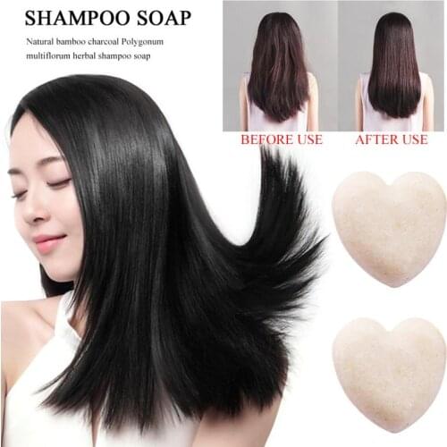 Natural Bamboo Charcoal Polygonum Multiflorum Herbal Bar Shampoo Soap Refreshing Scalp Mild Formula Shampoo Hair Care